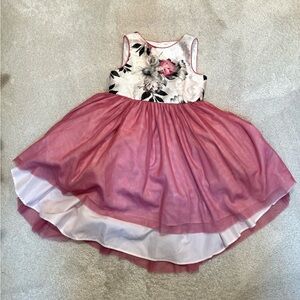 PIPPA AND JULIE Toddler Girls 3T Mauve Tulle and Satin Floral Dress